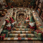 Archway Gnome area rug in a living room