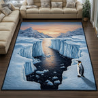 Arctic Abyss area rug in a living room
