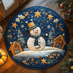 Arctic Antics Round Mat Rug - washable non-slip printed rug