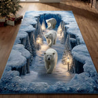 Arctic Bear area rug in a living room