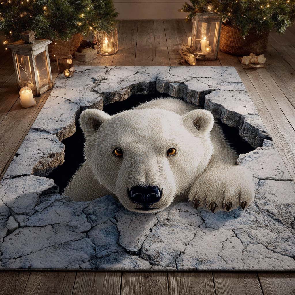 Arctic Gaze area rug in a living room