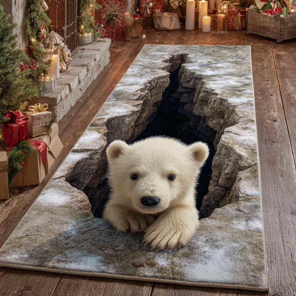 Arctic Peek Runner Carpet Runner Rug - Cute Pet Design | Animal Printed Runner Rug