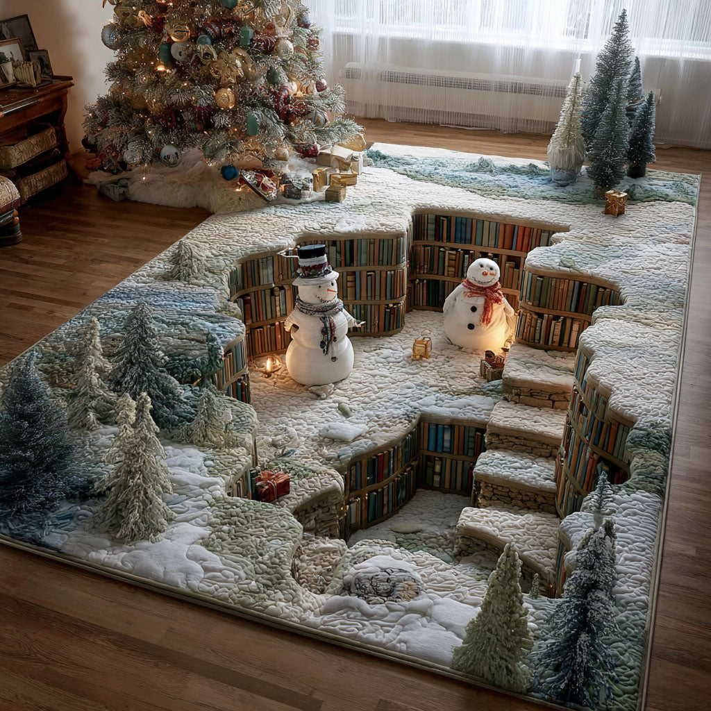 Arctic Stairway area rug in a living room