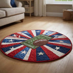 Arena Football Round Mat Rug - washable non-slip printed rug