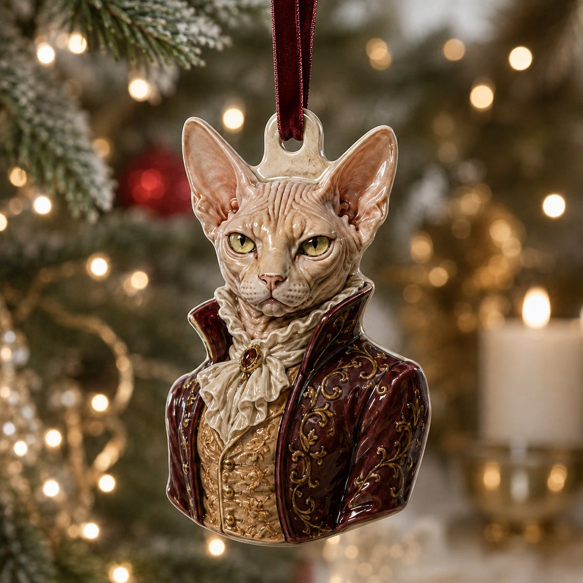 Aristocrat Sphynx Christmas Ornament