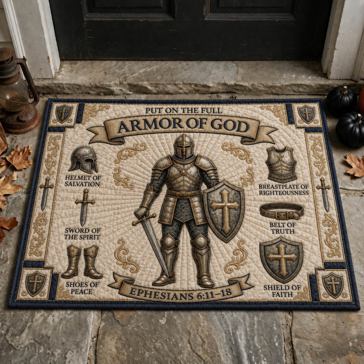 Armor Of God Doormat - Faith Inspired Design | Printed Welcome Doormat