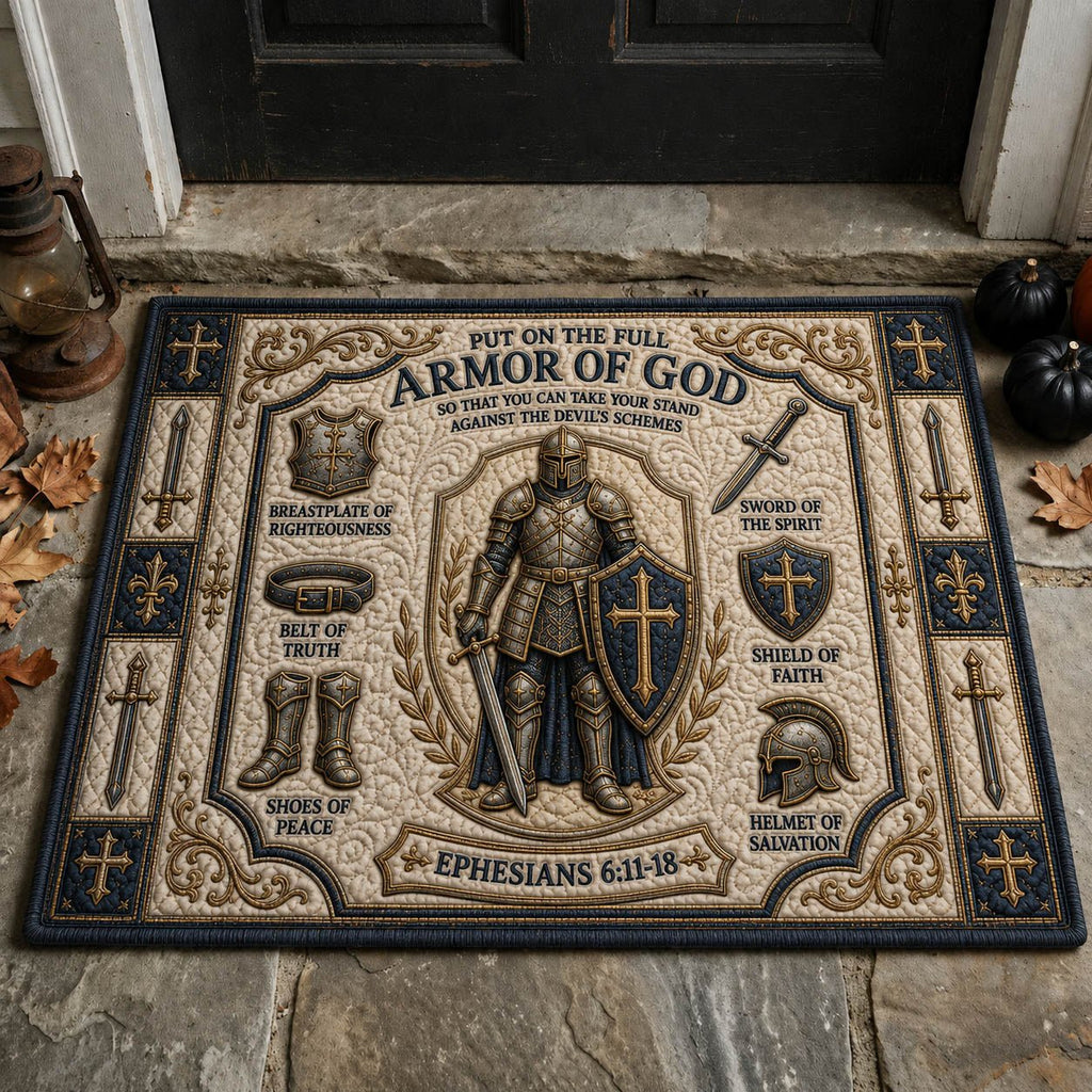 Armor Of God Doormat - Faith Inspired Design | Printed Welcome Doormat