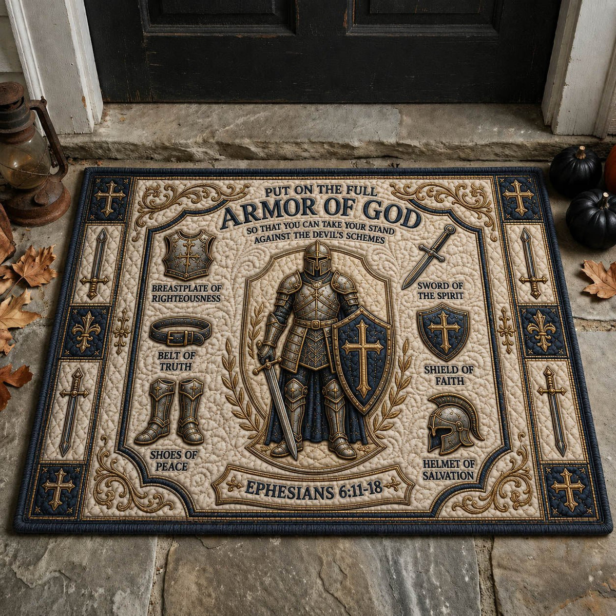 Armor Of God Doormat - Faith Inspired Design | Printed Welcome Doormat
