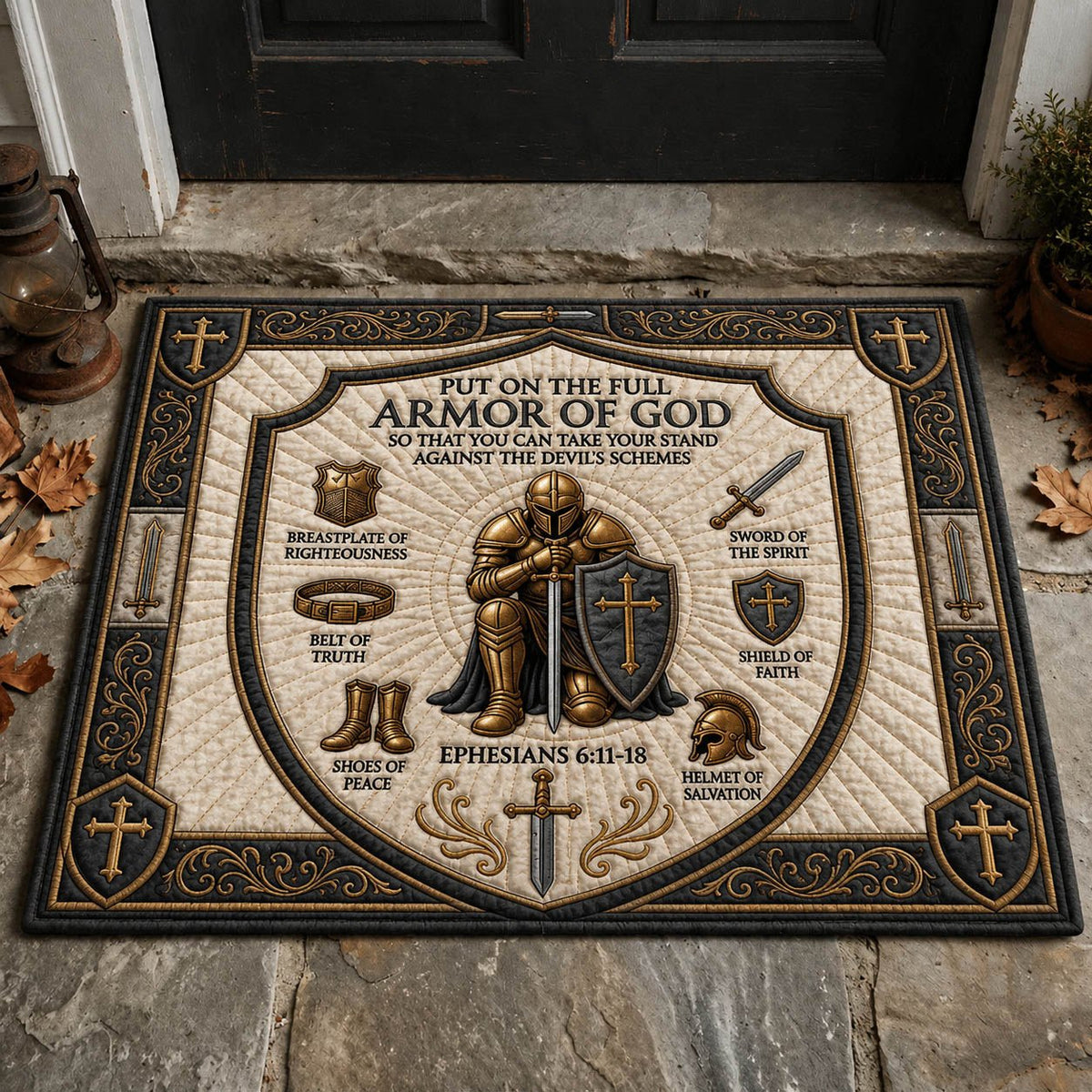 Armor Of God GFTOLAN736 Doormat - Faith Inspired Design | Printed Welcome Doormat
