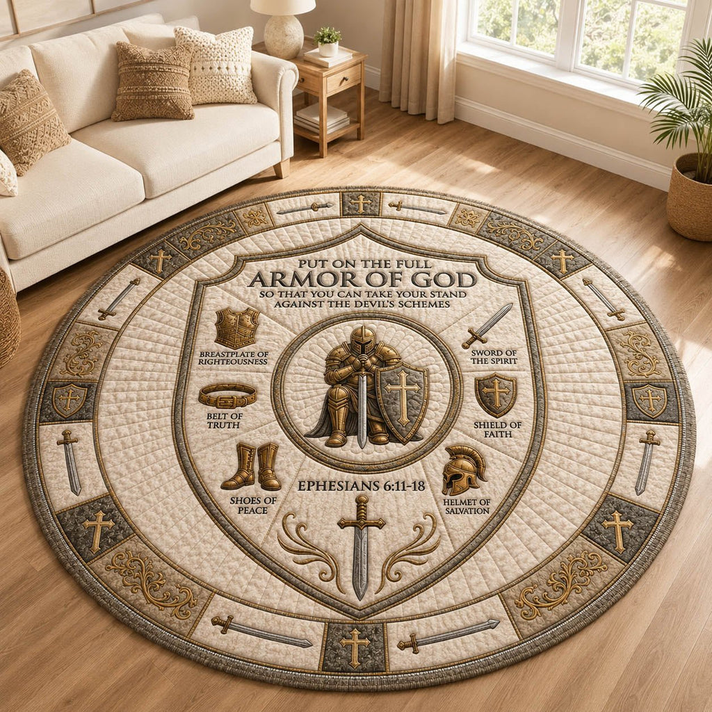 Armor Of God GFTOLAN736 Round Mat Rug - Nature Design | Serene Home Decor