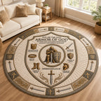 Armor Of God GFTOLAN736 Round Mat Rug - washable non-slip printed rug