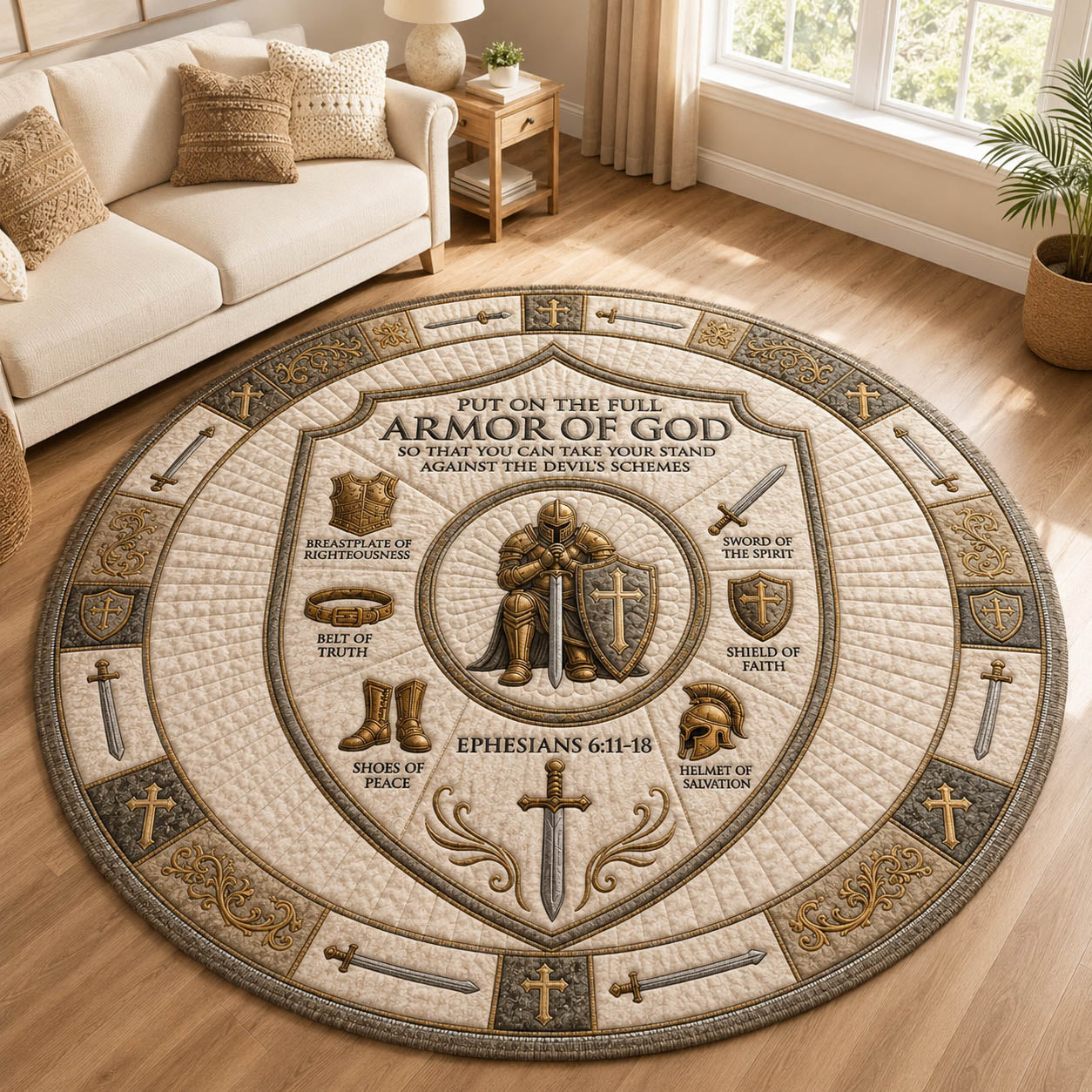 Armor Of God GFTOLAN736 Round Mat Rug C6