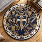 Armor Of God Round Mat Rug - Nature Design | Serene Home Decor