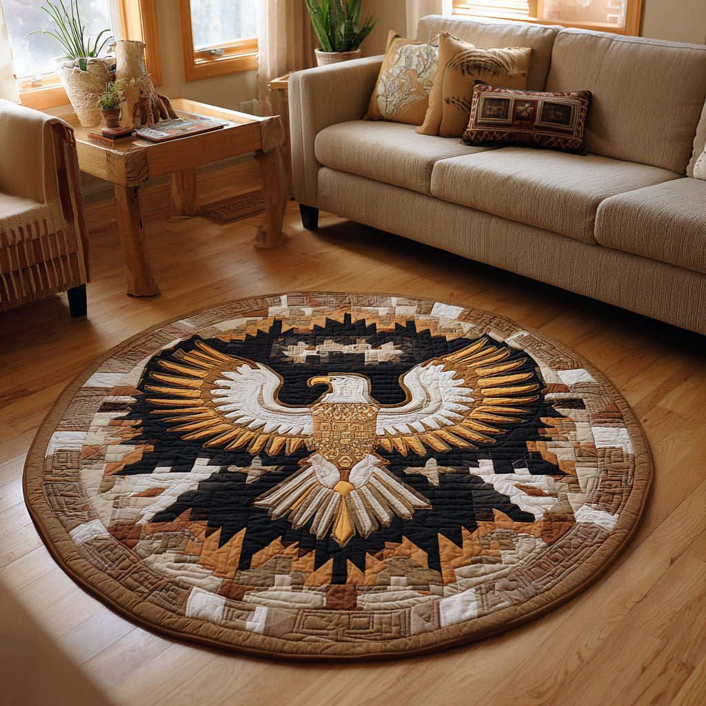 Arrowed Eagle Round Mat Rug - washable non-slip printed rug