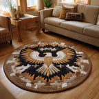 Arrowed Eagle Round Mat Rug - washable non-slip printed rug
