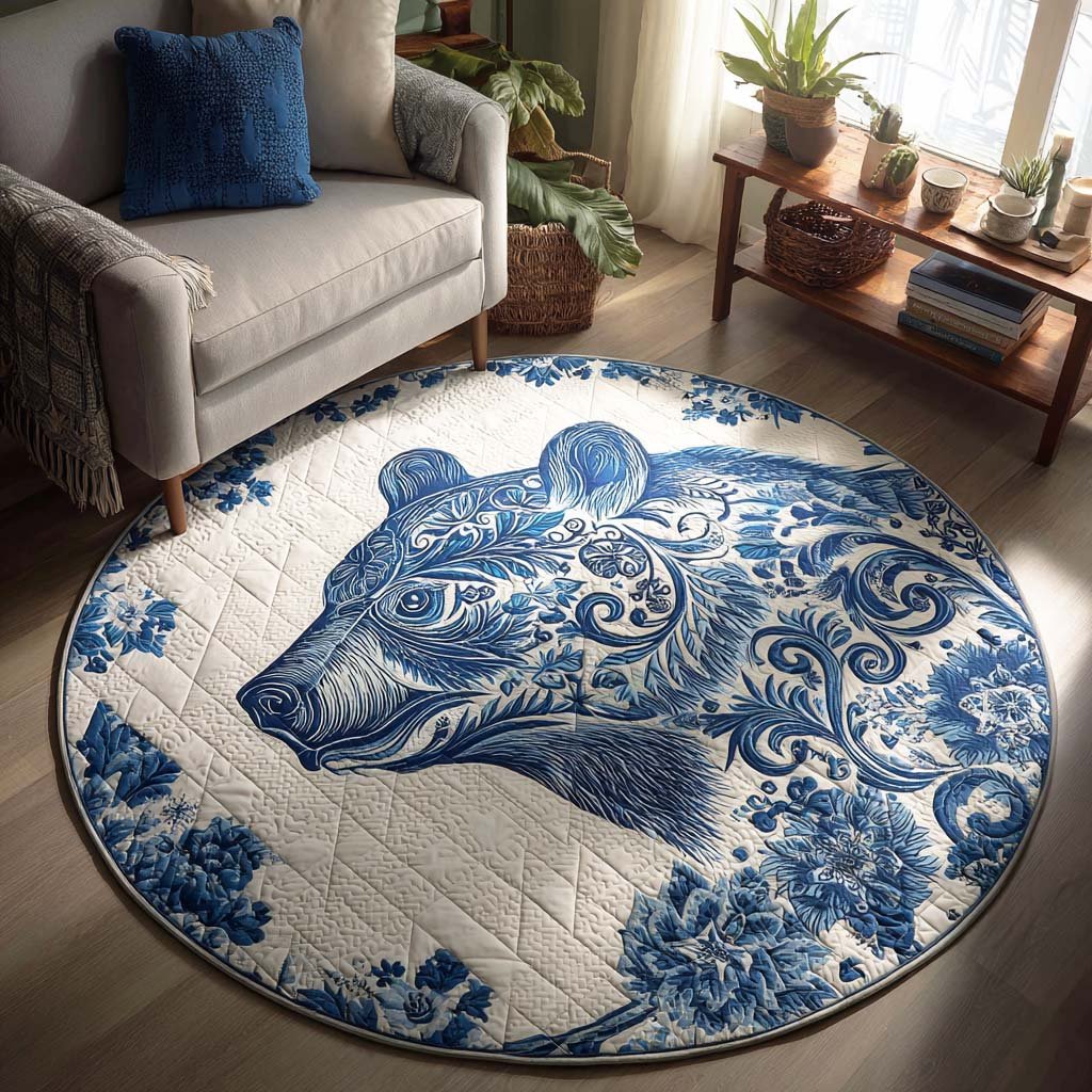 Ashen Claw Round Mat Rug - washable non-slip printed rug