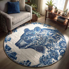 Ashen Claw Round Mat Rug - washable non-slip printed rug