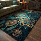 Aura Artistry area rug in a living room