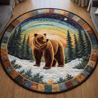 Aurora Bear Round Mat Rug - Cute Pet Design | Animal Printed Home Decor