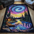 Aurora Borealis area rug in a living room