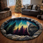Aurora Borealis Round Mat Rug - Nature Design | Serene Home Decor
