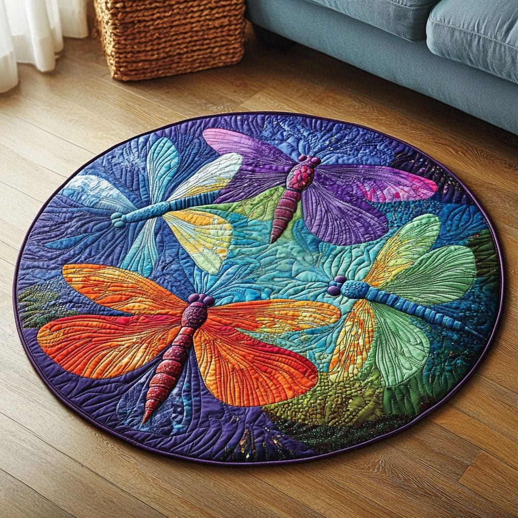 Aurora Flight Round Mat Rug - washable non-slip printed rug