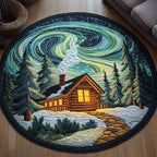 Aurora Haven Round Mat Rug - washable non-slip printed rug