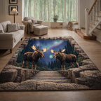 Aurora Moose area rug in a living room