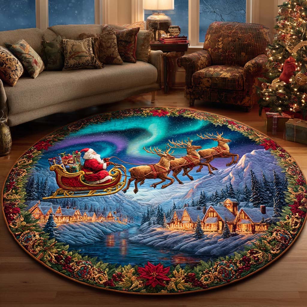 Aurora Sleigh Round Mat Rug - Nature Design | Serene Home Decor