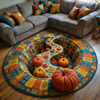 Autumn Abyss Round Mat Rug - washable non-slip printed rug