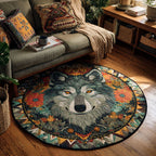 Autumn Alpha Round Mat Rug - washable non-slip printed rug
