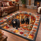 Autumn Bear Haven area rug in a living room