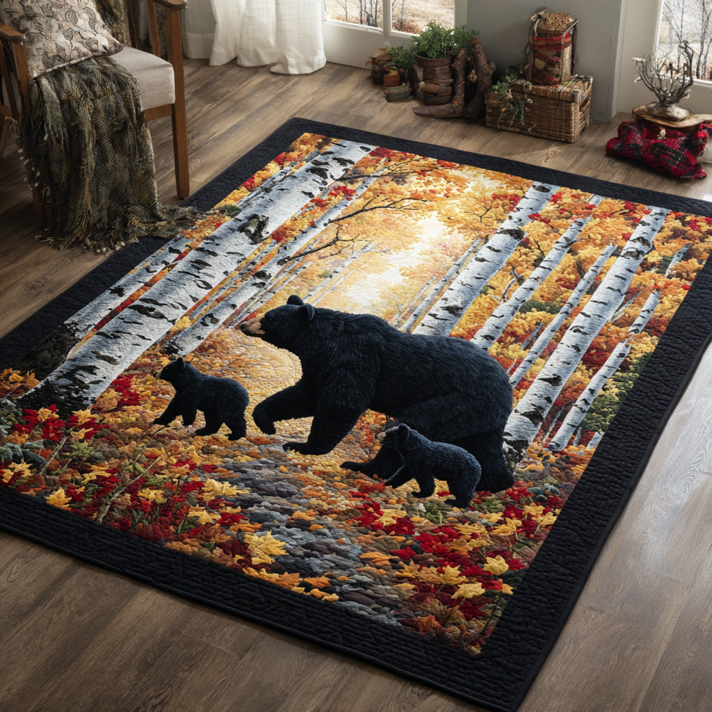 Autumn Bear Journey area rug in a living room