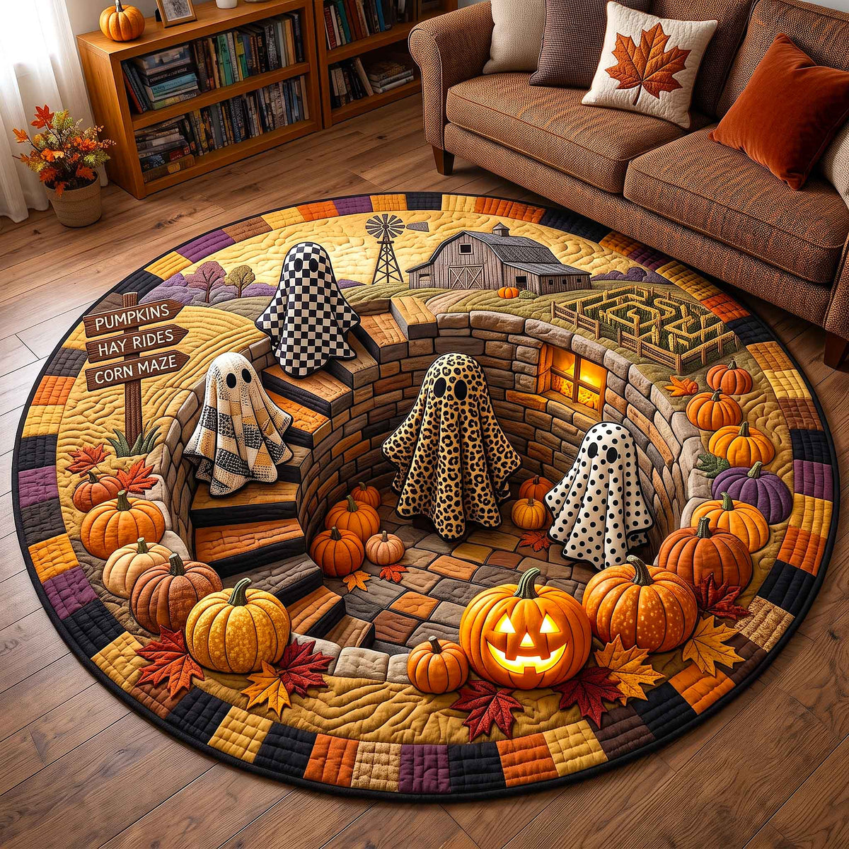 Autumn Boos Round Mat Rug - Nature Design | Serene Home Decor - washable non-slip printed rug