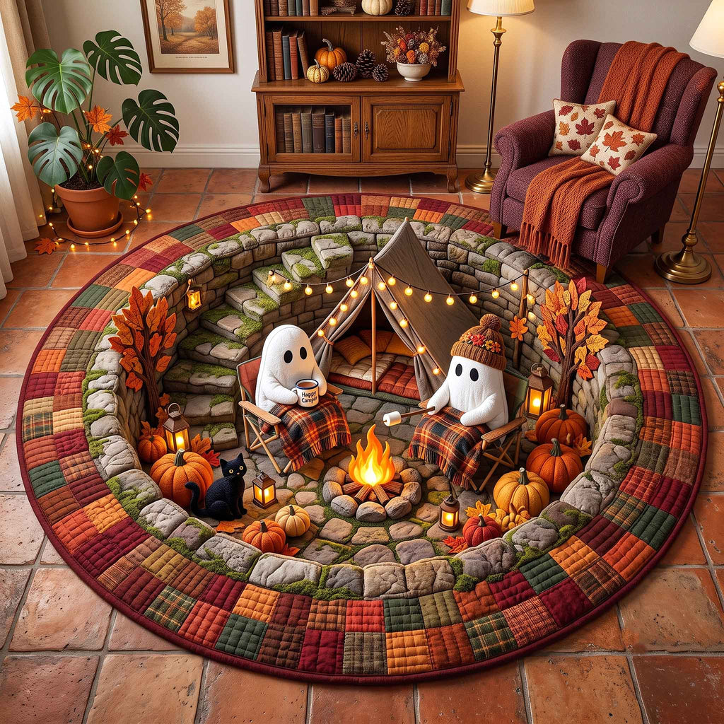 Autumn Boos Round Mat Rug - Nature Design | Nature Circle Rug - washable non-slip printed rug