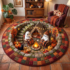 Autumn Boos Round Mat Rug - Nature Design | Nature Circle Rug - washable non-slip printed rug