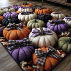 Autumn Bow Patch area rug in a living room