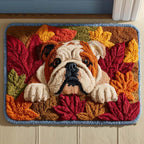 Autumn Bulldog Doormat - Cute Animal Design | Printed Welcome Doormat