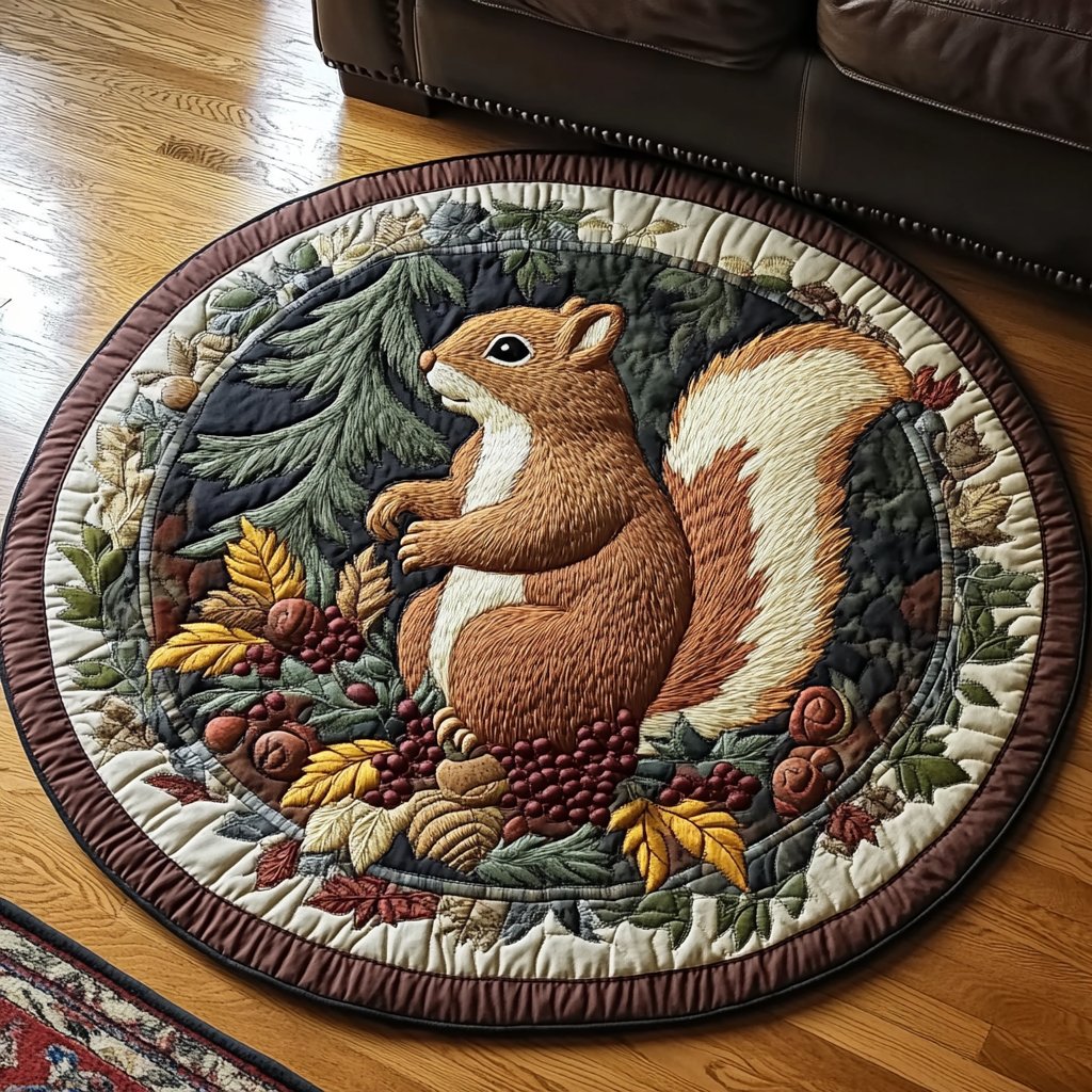 Autumn Colors Round Mat Rug - washable non-slip printed rug