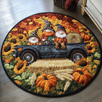 Autumn Comfort Round Mat Rug - washable non-slip printed rug
