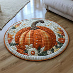 Autumn Crown Round Mat Rug - washable non-slip printed rug
