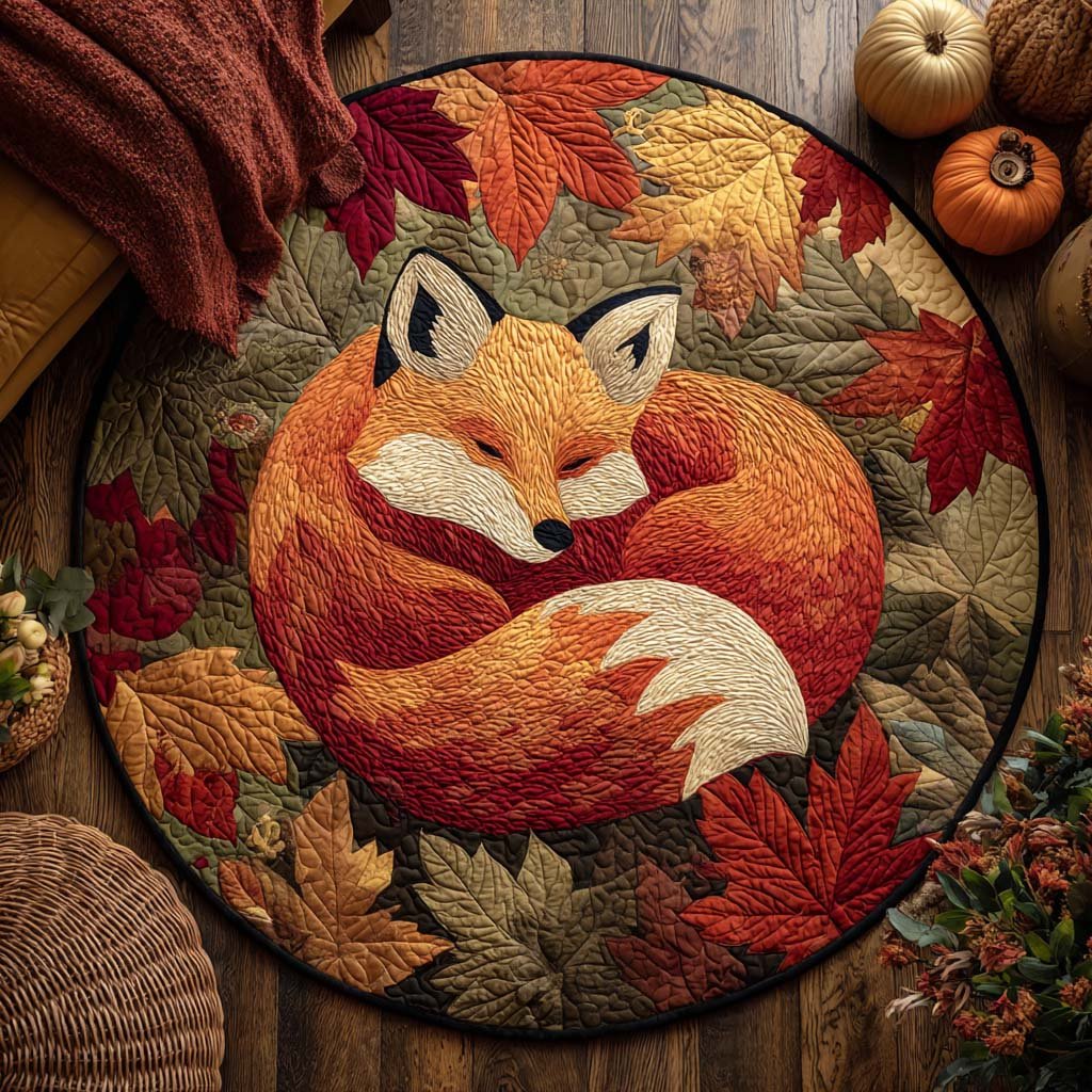 Autumn Ember Round Mat Rug - washable non-slip printed rug