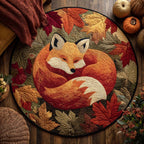 Autumn Ember Round Mat Rug - washable non-slip printed rug