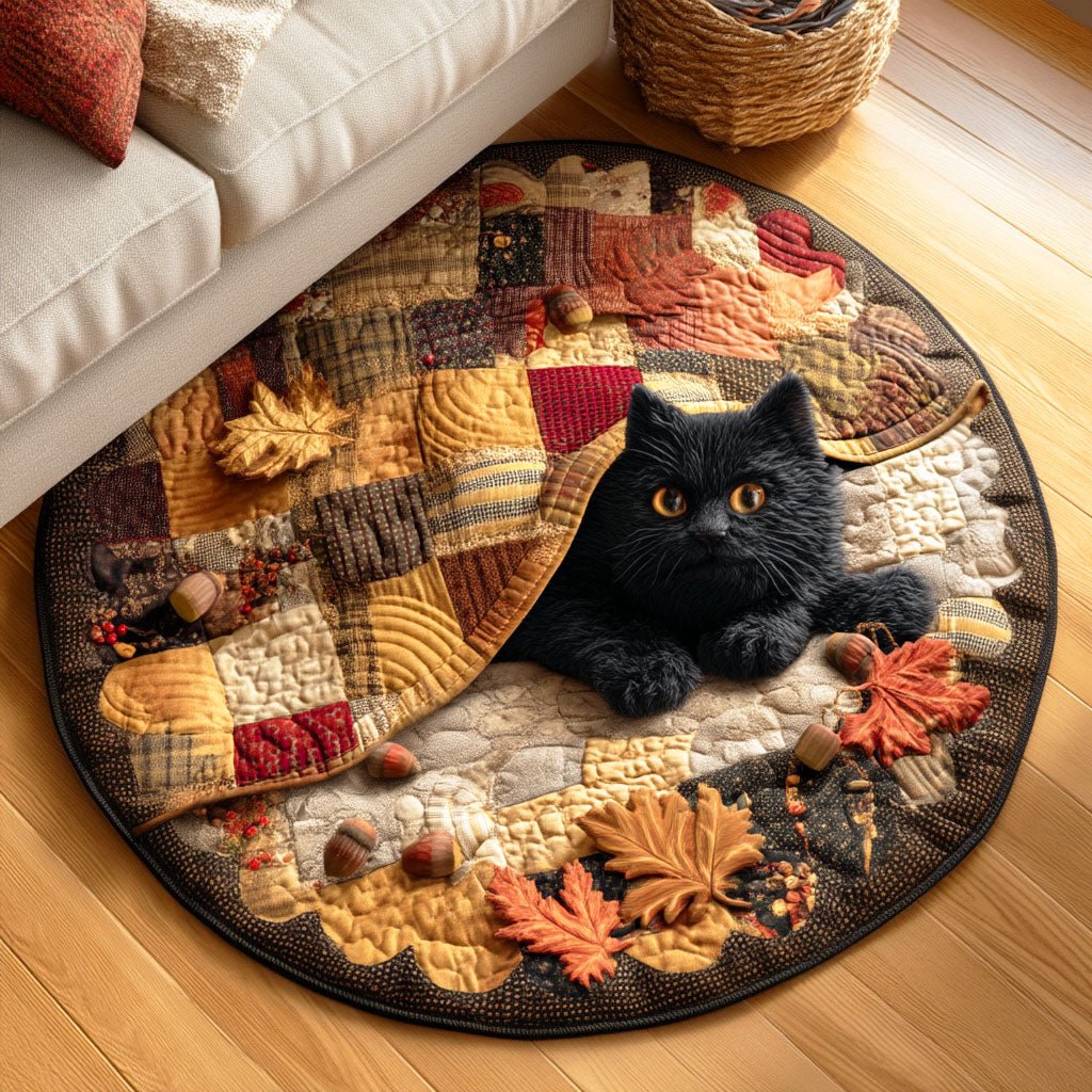 Autumn Gaze Round Mat Rug - washable non-slip printed rug