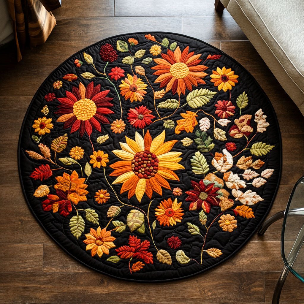 Autumn Glow Round Mat Rug - Nature Design | Serene Home Decor