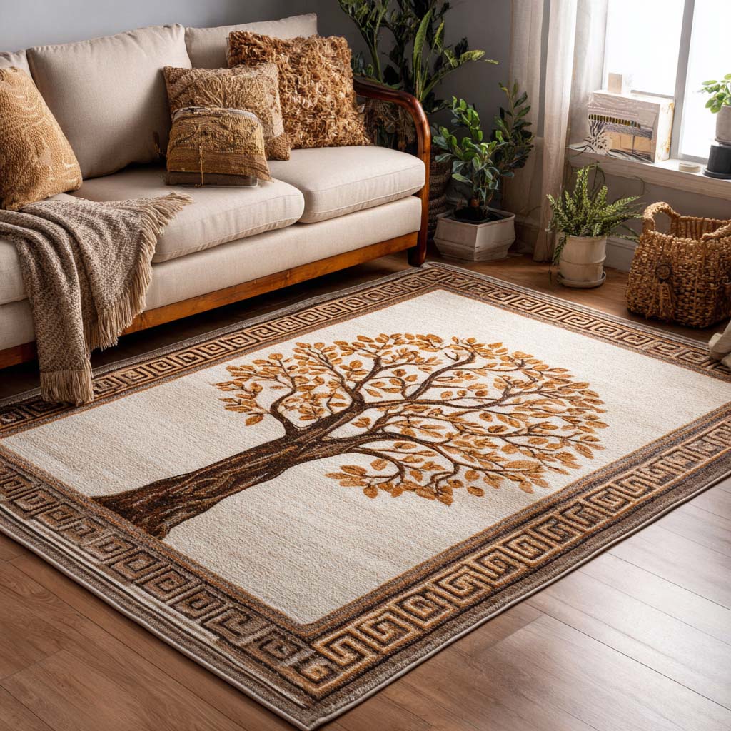 Autumn Grace area rug in a living room