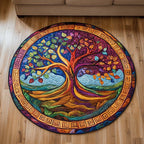 Autumn Harmony Round Mat Rug - Nature Design | Serene Home Decor
