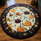 Autumn Harmony Round Mat Rug - washable non-slip printed rug