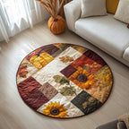 Autumn Harvest Round Mat Rug - washable non-slip printed rug