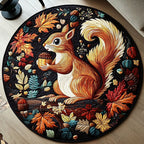 Autumn Leaf Adventures Round Mat Rug - washable non-slip printed rug